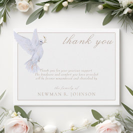 Tarjeta Pequeña Elegante acuarela White Dove Memorial Gracias