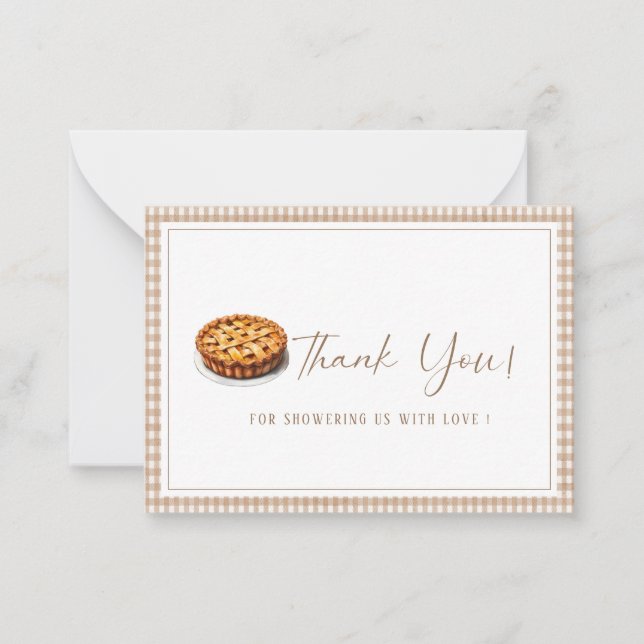 Tarjeta Pequeña Elegante acuarelaCutie Pie está en camino bebé sh (Anverso)