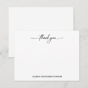 Tarjeta Pequeña Elegante Agradecimiento Moderno Guión Pareja