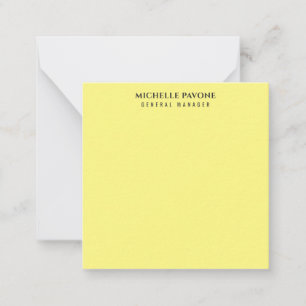 Tarjeta Pequeña Elegante Amarillo Claro Simple Sencillo Profesiona