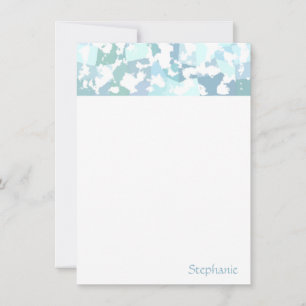 Tarjeta Pequeña Elegante Aqua Gris y Blanco Abstracto Geométrico