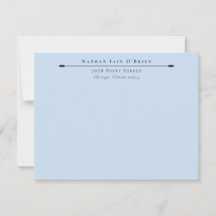 Tarjeta Pequeña Elegante azul claro personalizado con dirección de