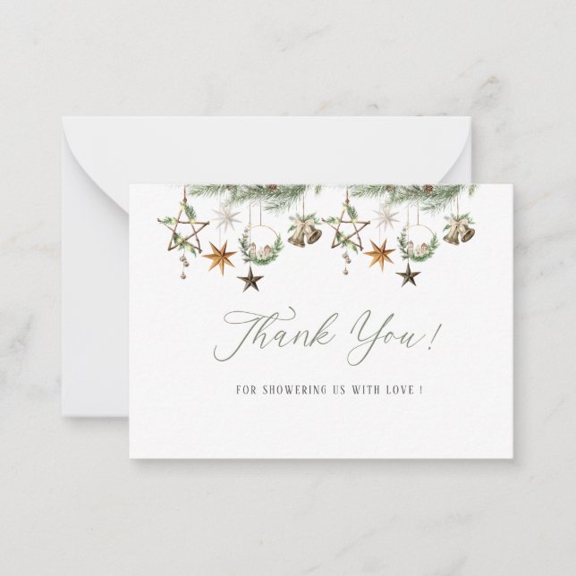 Tarjeta Pequeña Elegante bebé acuarela hace frío fuera del bebé sh (Anverso)