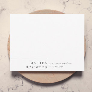 Tarjeta Pequeña Elegante blanco Minimalista clásico sofisticado