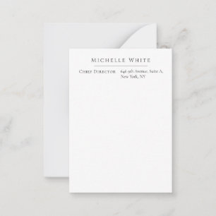 Tarjeta Pequeña Elegante Blanco Profesional Moderno