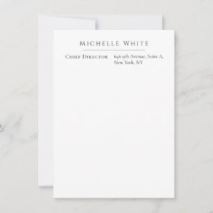 Tarjeta Pequeña Elegante Blanco Profesional Moderno Sencillo