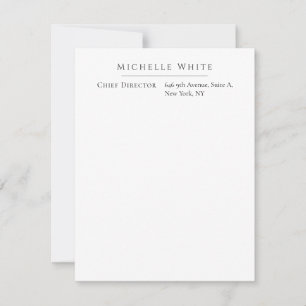 Tarjeta Pequeña Elegante Blanco Profesional Moderno Sencillo