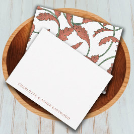 Tarjeta Pequeña Elegante Boda de vinos florales y recién casados