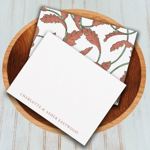 Tarjeta Pequeña Elegante Boda de vinos florales y recién casados