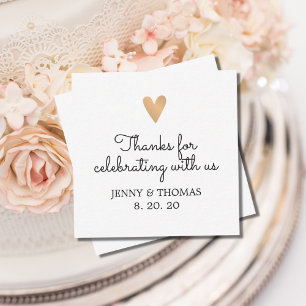 Tarjeta Pequeña Elegante Boda limpio Gracias
