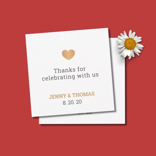 Tarjeta Pequeña Elegante Boda limpio Gracias (Subido por el creador)