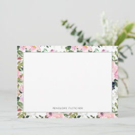 Tarjeta Pequeña Elegante Borde Floral de Verdor Moderno