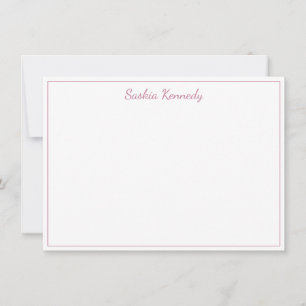 Tarjeta Pequeña Elegante borde Rubor rosado personalizado