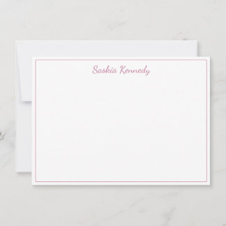 Tarjeta Pequeña Elegante borde Rubor rosado personalizado