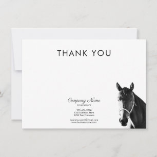Tarjeta Pequeña Elegante Cabeza de Caballo BW Gracias Negocios