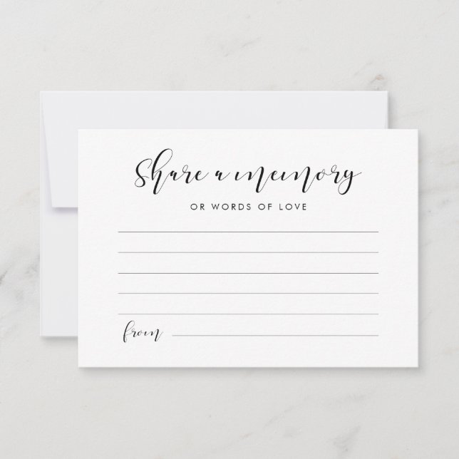 Tarjeta Pequeña Elegante caligrafía Compartir una memoria (Anverso)
