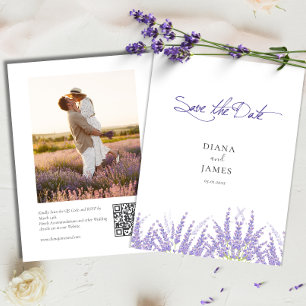 Tarjeta Pequeña Elegante caligrafía púrpura fotografía de código Q