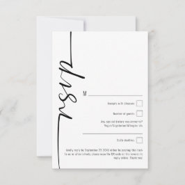 Tarjeta Pequeña Elegante caligrafía QR Boda de código RSVP