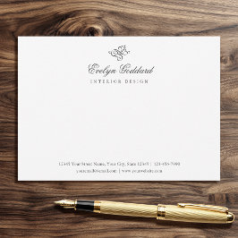 Tarjeta Pequeña Elegante caligrafía Script Business Gris Flat