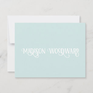 Tarjeta Pequeña Elegante caligrafía Script Pastel Blue Note Card