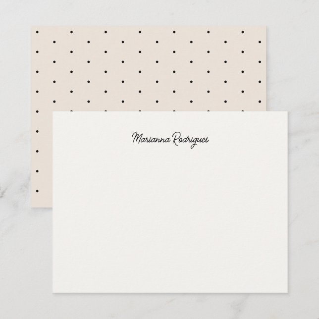 Tarjeta Pequeña Elegante Chic Monogramado (Anverso / Reverso)