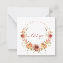 Tarjeta Pequeña Elegante chic romántico gracias flor otoñal