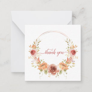 Tarjeta Pequeña Elegante chic romántico gracias flor otoñal