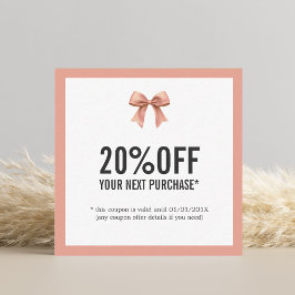 Tarjeta Pequeña Elegante Cinta Pastel Ver Cupón de Compra Siguient