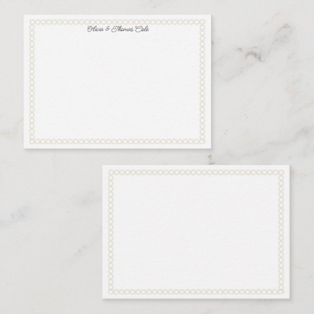 Tarjeta Pequeña Elegante Círculos de Oro Sencillo Círculo Boda Par (Anverso / Reverso)
