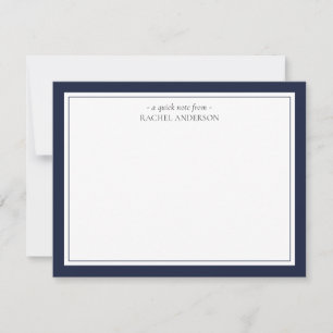 Tarjeta Pequeña Elegante Classic Blue Double Border Personalizado