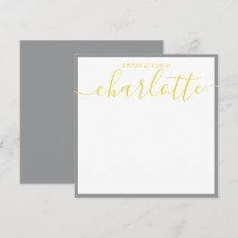 Tarjeta Pequeña Elegante código de escritura amarillo de la franja