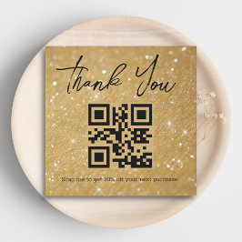 Tarjeta Pequeña elegante código qr de agradecimiento empresarial c