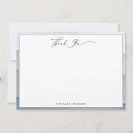 Tarjeta Pequeña Elegante color de agua azul turbio gracias