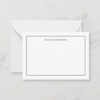 Tarjeta Pequeña Elegante Cuaderno Minimalista de Color Verde Oliva