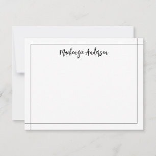 Tarjeta Pequeña Elegante Cuadrado de borde moderno negro y blanco