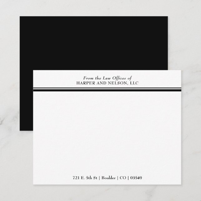 Tarjeta Pequeña Elegante De parte de Doble Borde Abogado (Anverso / Reverso)