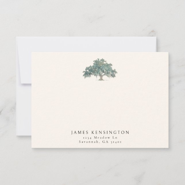 Tarjeta Pequeña Elegante dirección personalizada de árbol de roble (Anverso)