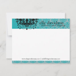 Tarjeta Pequeña Elegante Diseñador Interior Notecards