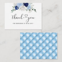 Elegante ducha de novia Dusty Blue Floral gracias