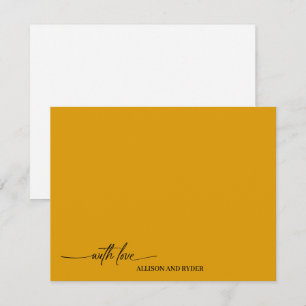 Tarjeta Pequeña Elegante Escritura Naranja Mango Con Amor Gracias