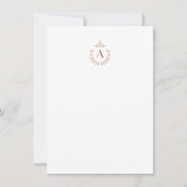 Tarjeta Pequeña Elegante Escudo de Pendant Botánico Monograma Inic