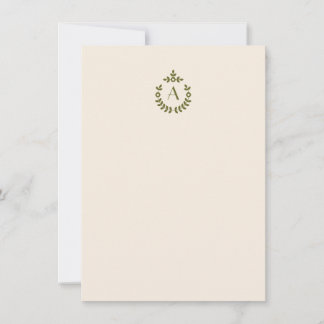 Tarjeta Pequeña Elegante Escudo de Pendant Botánico Monograma Inic
