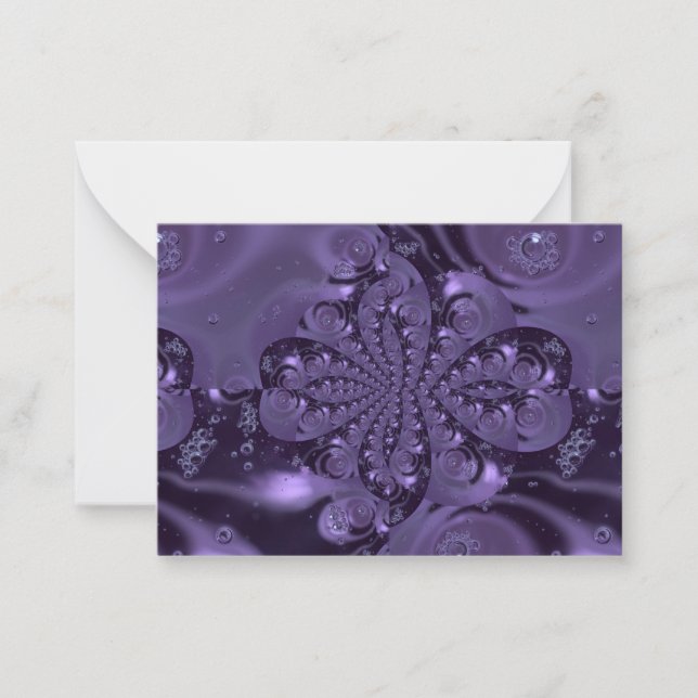 Tarjeta Pequeña Elegante Espuma Líquida Real Púrpura (Anverso)