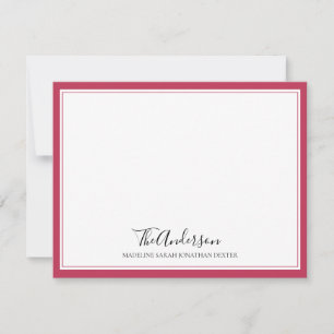 Tarjeta Pequeña Elegante estilo de escritura Familia Magenta borde