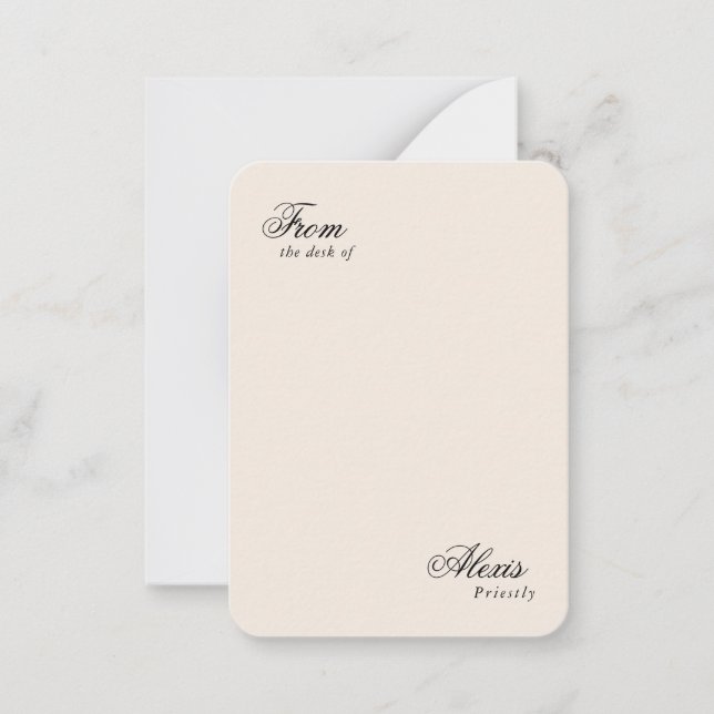 Tarjeta Pequeña Elegante estilo de escritura vintage personalizado (Anverso)