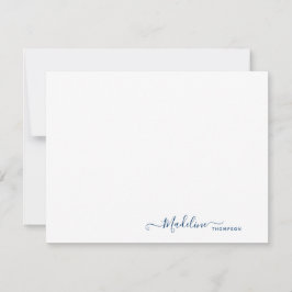 Tarjeta Pequeña Elegante estilo moderno de la Marina Girly Azul