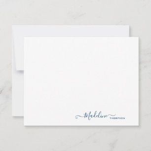 Tarjeta Pequeña Elegante estilo moderno de la Marina Girly Azul