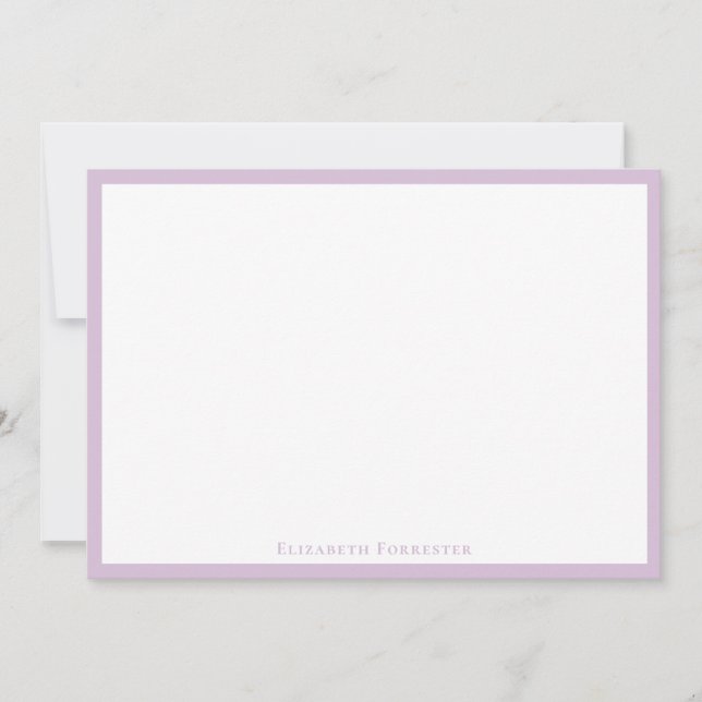 Tarjeta Pequeña Elegante estilo moderno Thistle Purple Border Note (Anverso)