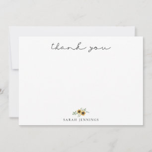 Tarjeta Pequeña Elegante Eucalipto De Girasol Gracias