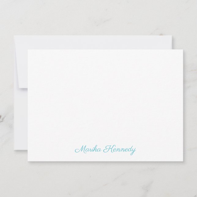 Tarjeta Pequeña Elegante firma de diamante Ocean Blue Script (Anverso)